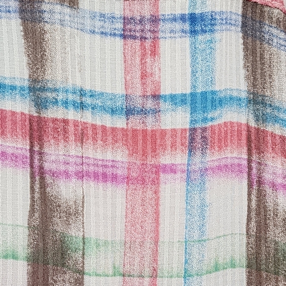 Free People Women's Plaid Button Up Tie Front Shirt - M - Picture 6 of 8